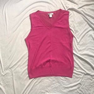 Pink Sleeveless Sweater Vest
